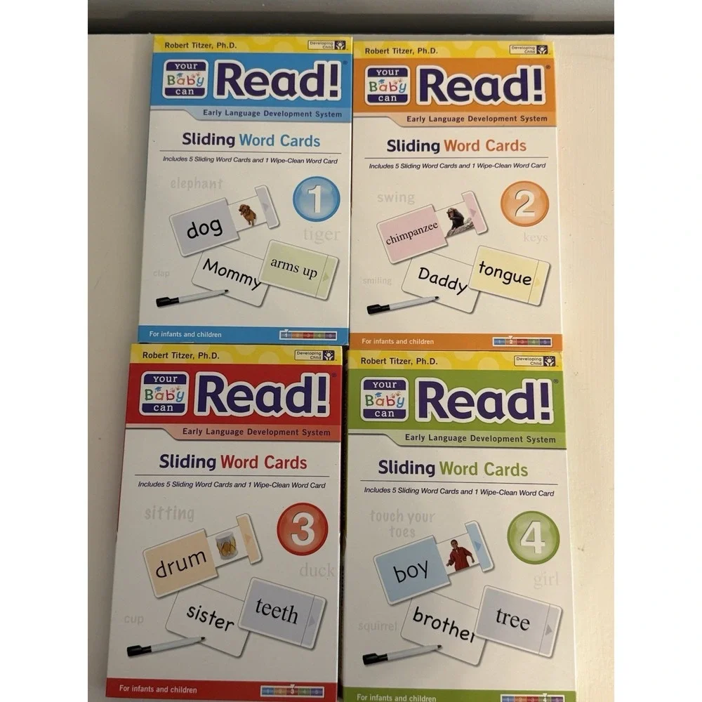 Your Baby Can Read Kit ENGLISH Reading System 4 DVD, 4 BOOKS, 20 CARDS New‎ Read
